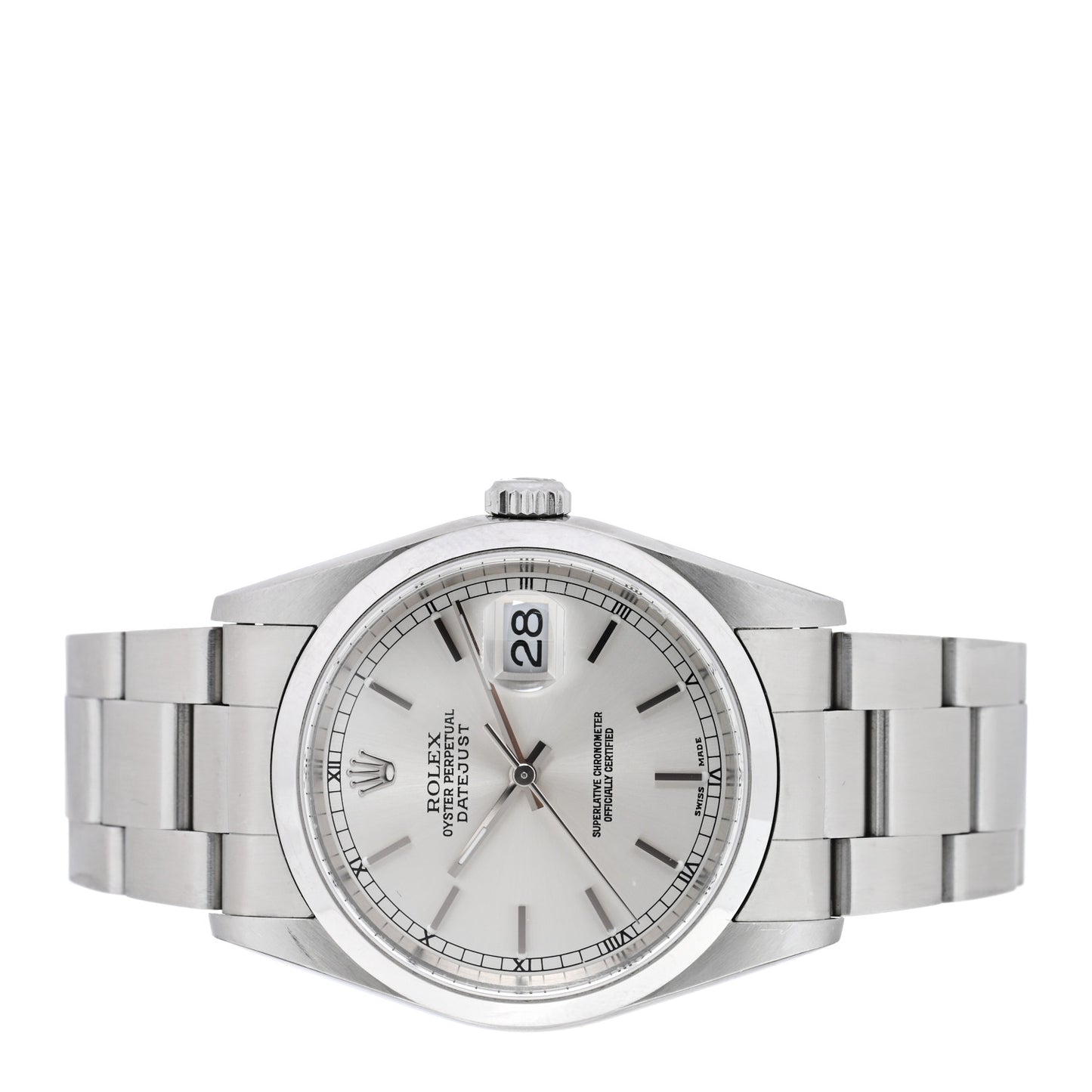 Stainless Steel 36mm Oyster Perpetual Datejust Watch Silver 16200