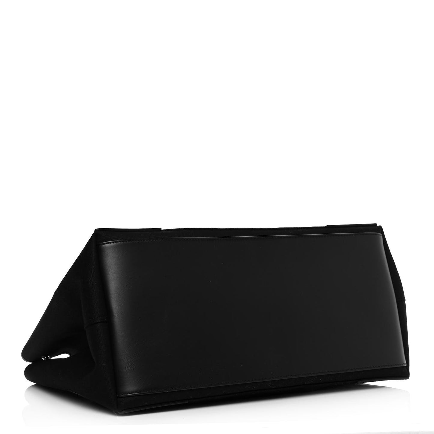 Cotton Canvas Calfskin M Navy Cabas Black White