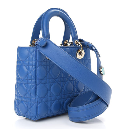 Christian Dior Lambskin Cannage Small Lucky Badges My Lady Dior Blue 3 of 8
