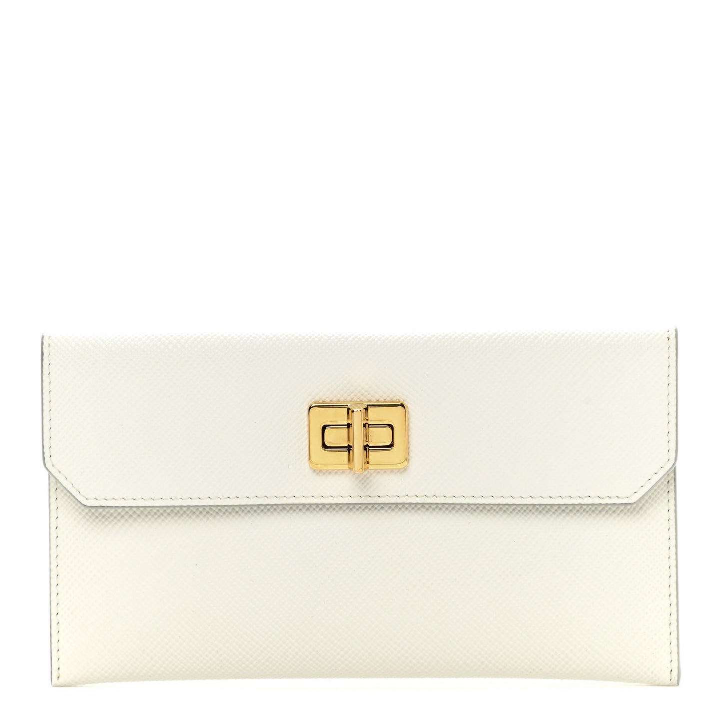 Saffiano Envelope Clutch White