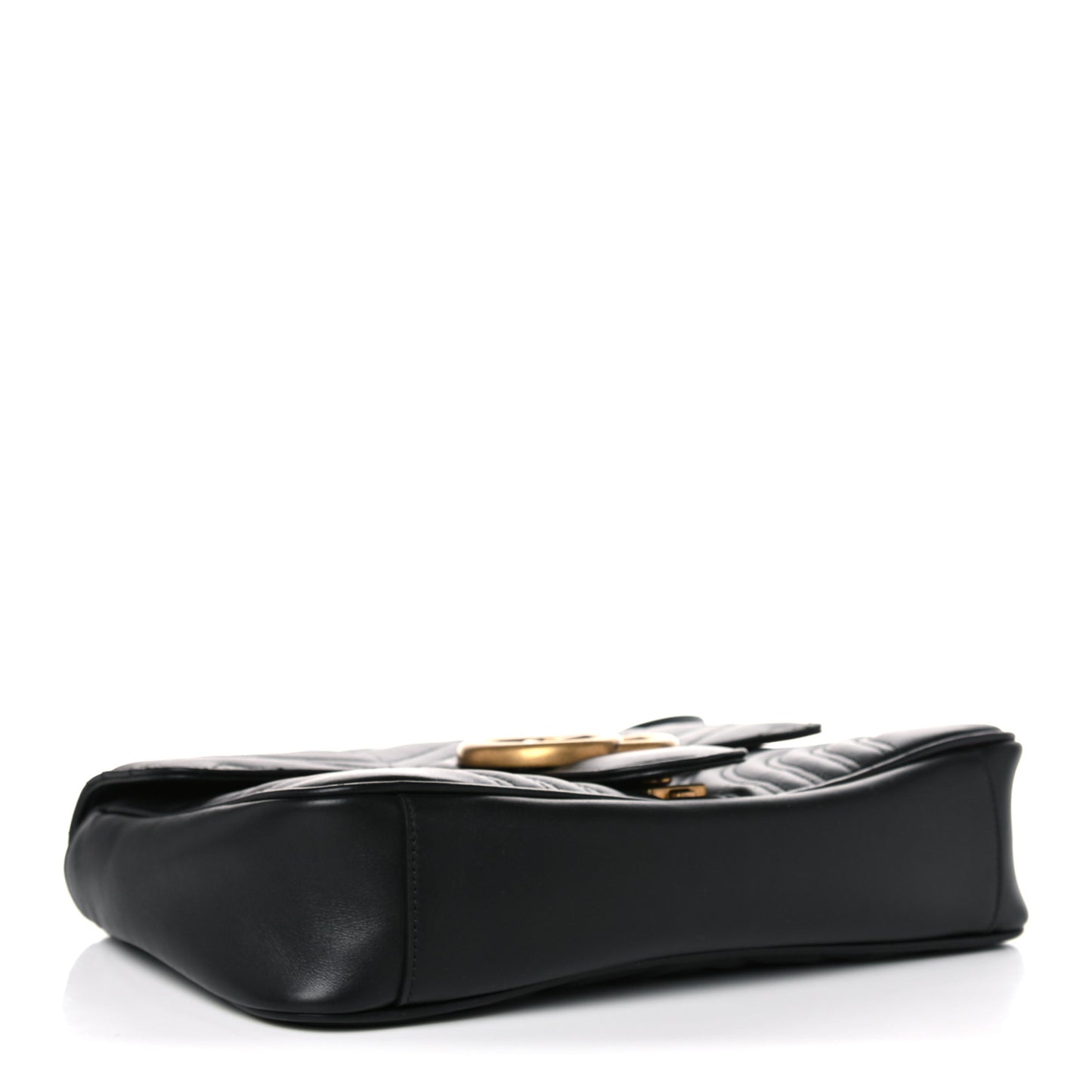 Calfskin Matelasse Medium GG Marmont Shoulder Bag Black