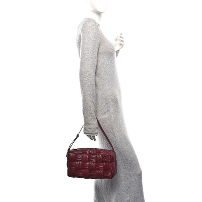 Bottega Veneta Paper Calfskin Intreccio Plisse Cassette Camera Bag Barolo 2 of 9