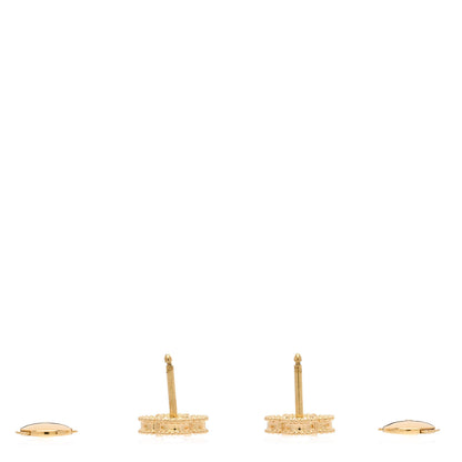 Van Cleef & Arpels 18K Yellow Gold Mother of Pearl Sweet Alhambra Earrings 3 of 5
