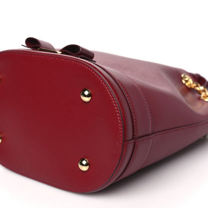 Salvatore Ferragamo Calfskin Bow Bucket Bag Red 9 of 9