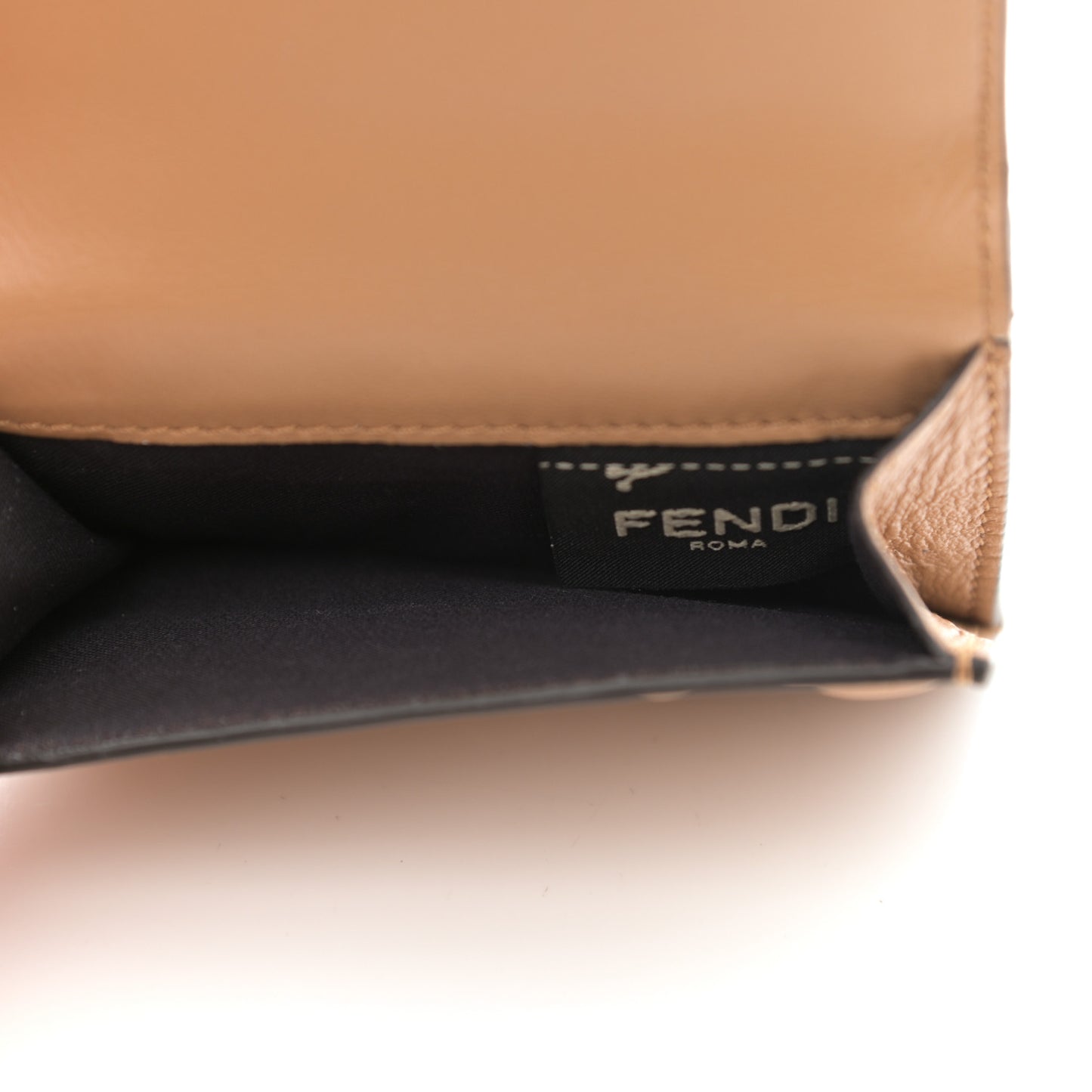 Nappa Matisse FF Diagonal Embossed Micro Tri-Fold Wallet Miele Scuro