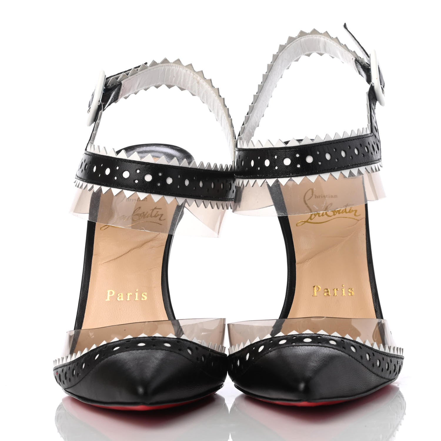 Christian Louboutin Patent Kid PVC Chouette 100 Pumps 37.5 Black 4 of 24