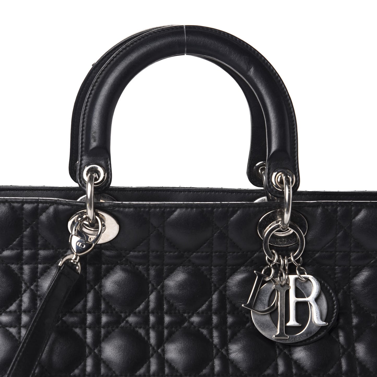 Lambskin Cannage Large Lady Dior Black
