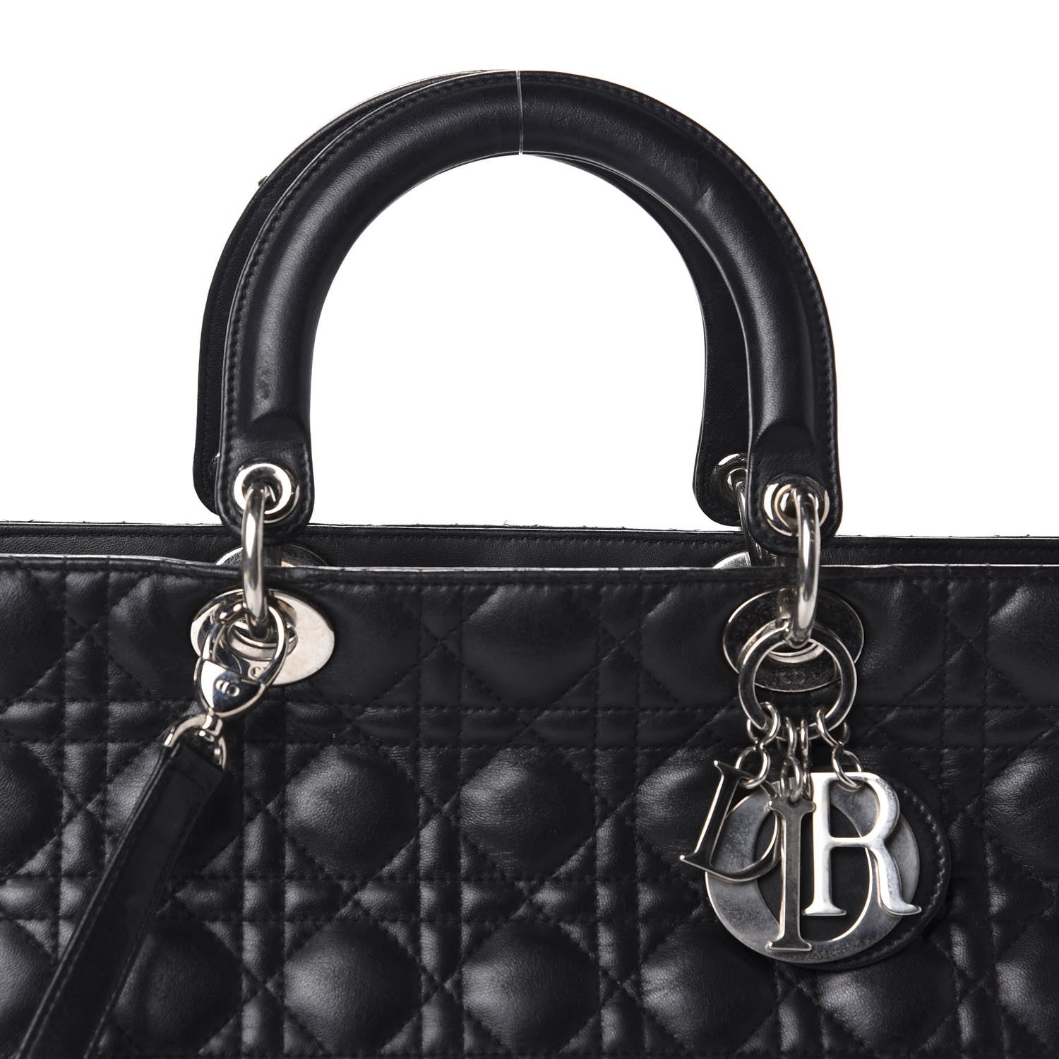 Christian Dior Lambskin Cannage Large Lady Dior Black 10 of 11