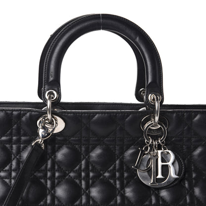 Christian Dior Lambskin Cannage Large Lady Dior Black 10 of 11
