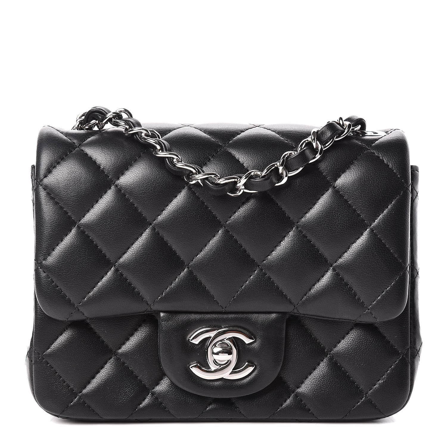 Chanel Lambskin Quilted Mini Square Flap Black 1 of 15