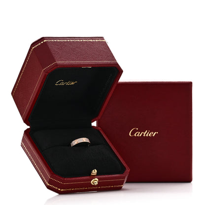 Cartier 18K Pink Gold Diamond 4mm LOVE Wedding Paved Band Ring 48 4.5 5 of 5