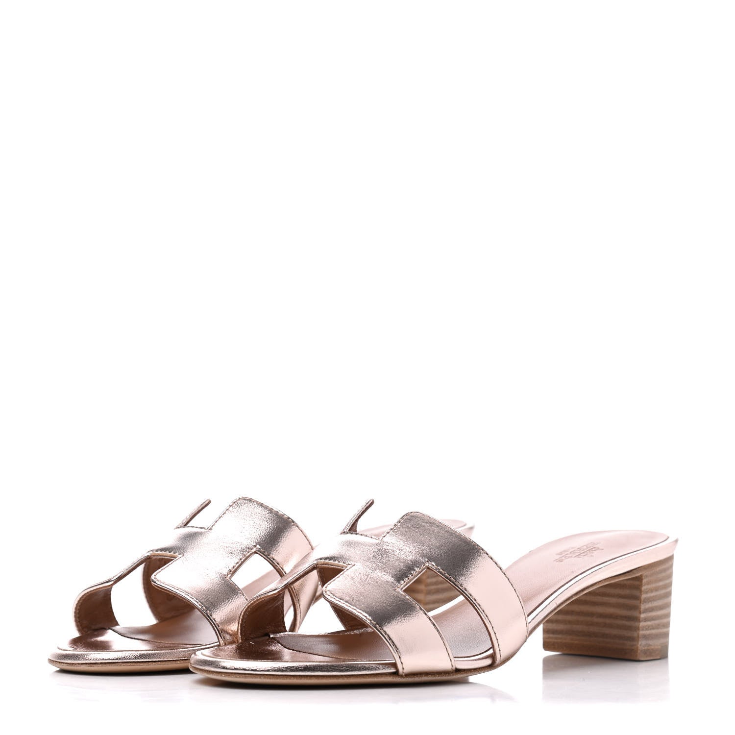 Hermes Metallic Nappa Oasis Sandals 36.5 Rose Dore 3 of 15