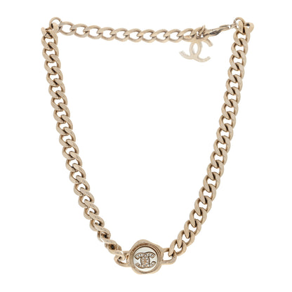 Chanel Pearl Crystal CC Chain Choker Necklace Gold 2 of 3