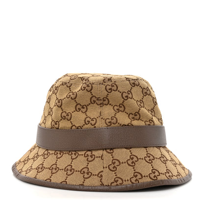 Gucci Monogram Textured Dollar Calfskin GG Jago Bucket Hat L Cacao Beige 5 of 10
