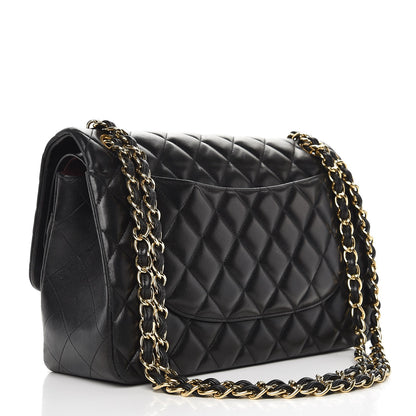 Chanel Lambskin Quilted Jumbo Double Flap Black 4 of 13