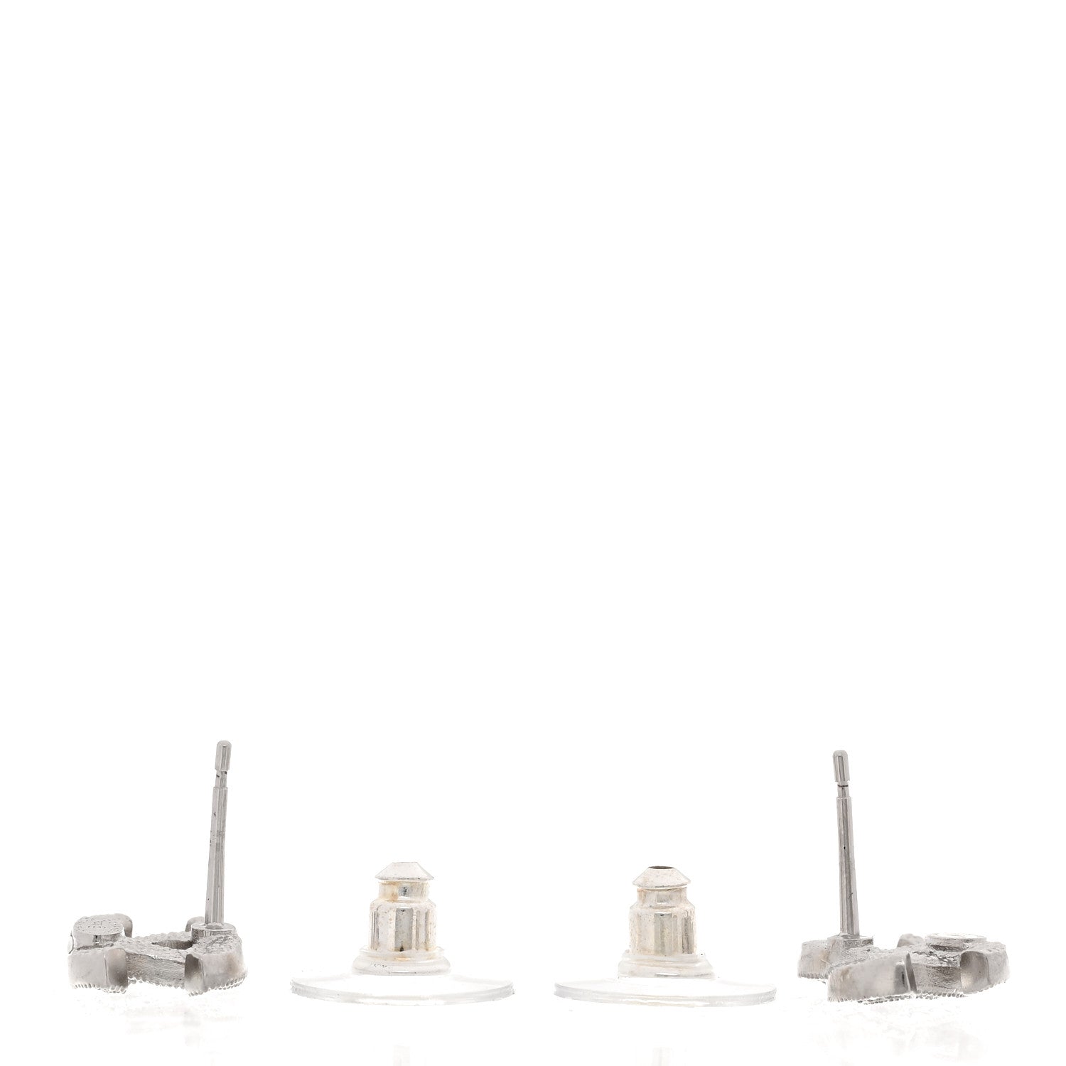 Chanel Crystal Mini Timeless CC Earrings Silver 3 of 5