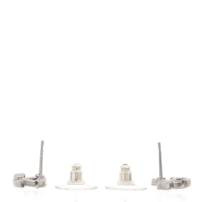 Chanel Crystal Mini Timeless CC Earrings Silver 3 of 5