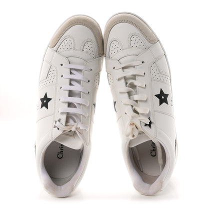 Christian Dior Calfskin Suede Dior Star Low Top Sneakers 38 White Black 2 of 11