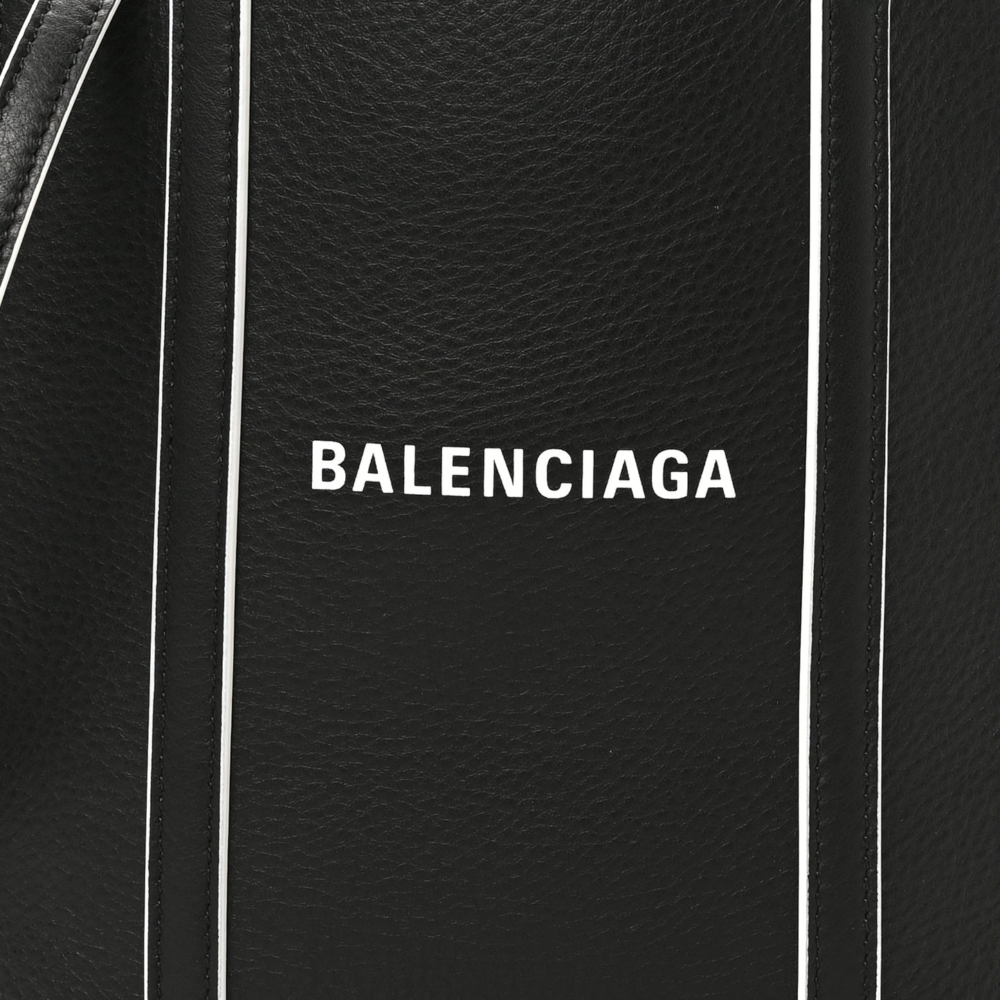 Smooth Calfskin Logo Double Sided XXS Everyday Tote Black White