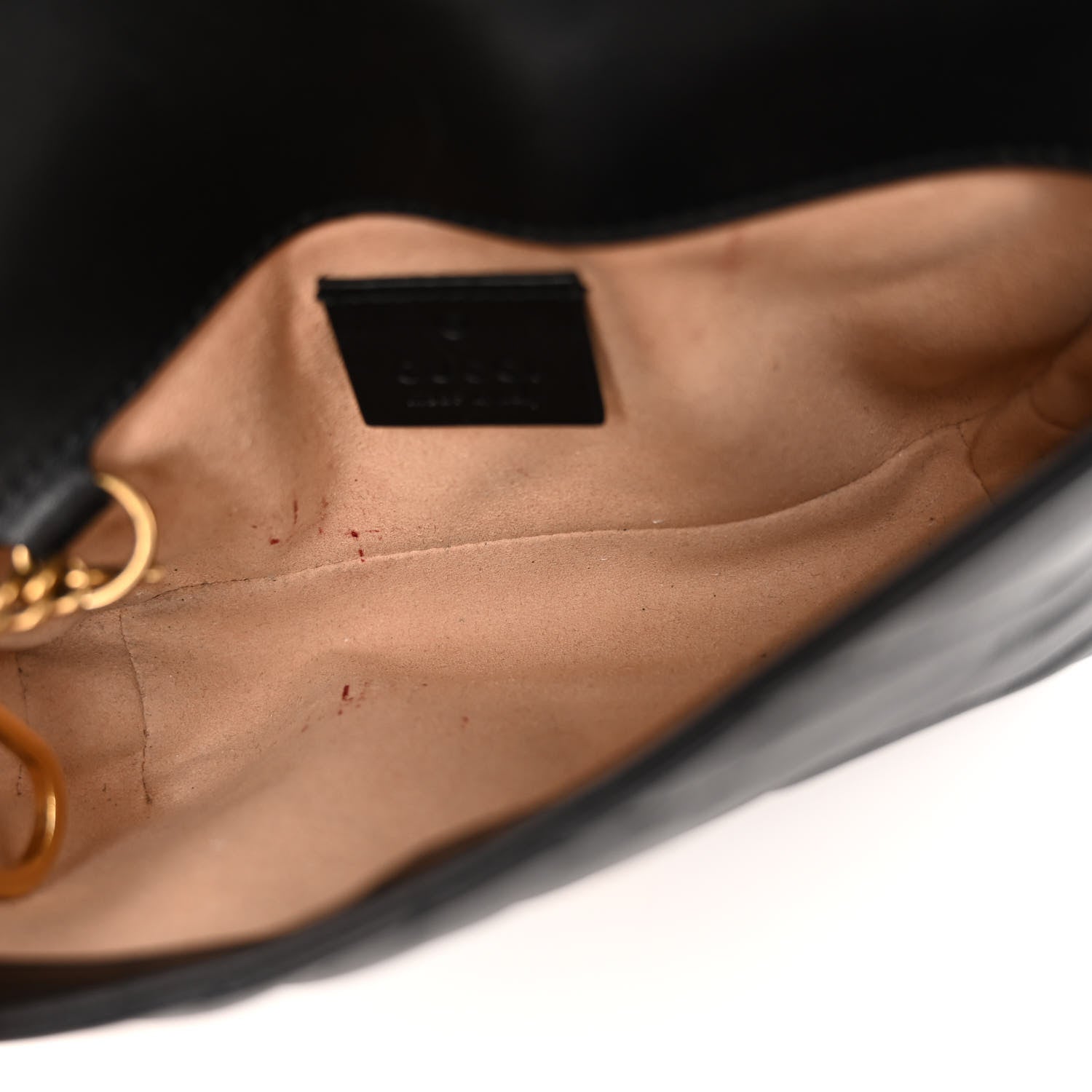 Gucci Calfskin Matelasse Super Mini GG Marmont Shoulder Bag Black 5 of 11