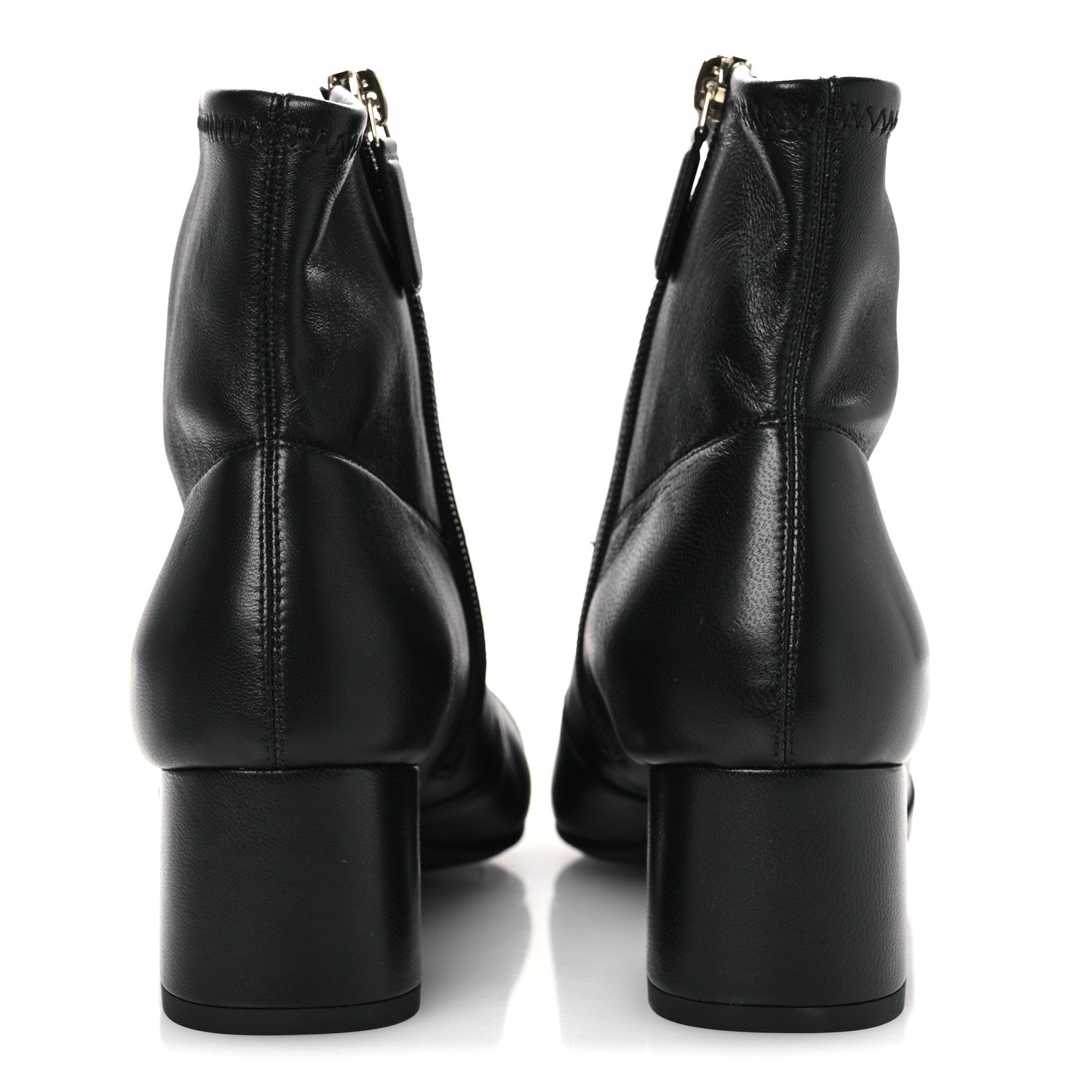 Chanel Stretch Lambskin Cap Toe CC Short Boots 36.5 Black 1780260