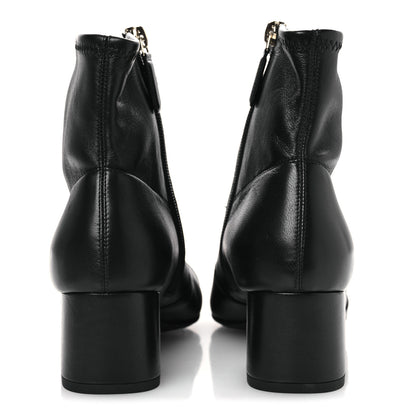 Chanel Stretch Lambskin Cap Toe CC Short Boots 36.5 Black 6 of 12