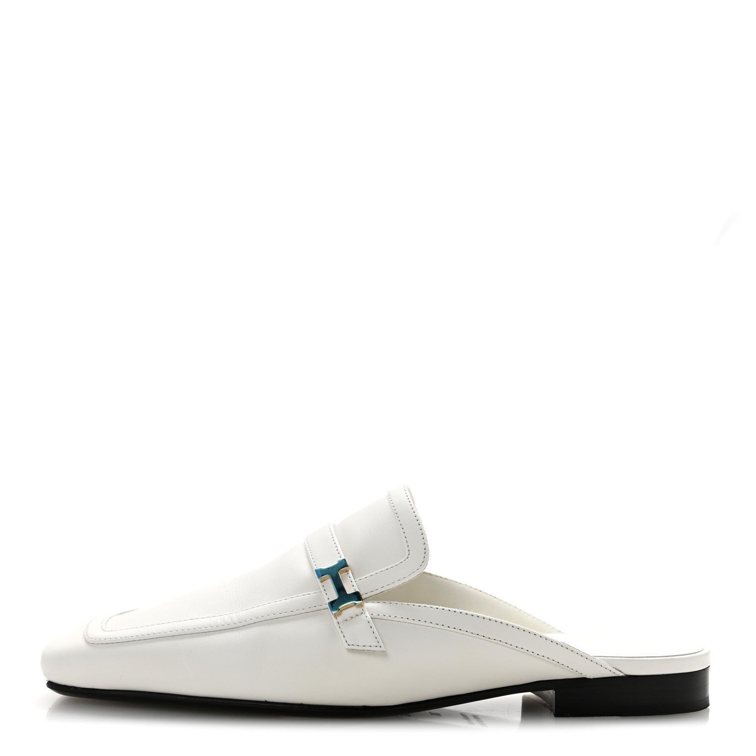 Hermes Calfskin Womens Groupie Mules 36 White 1 of 9