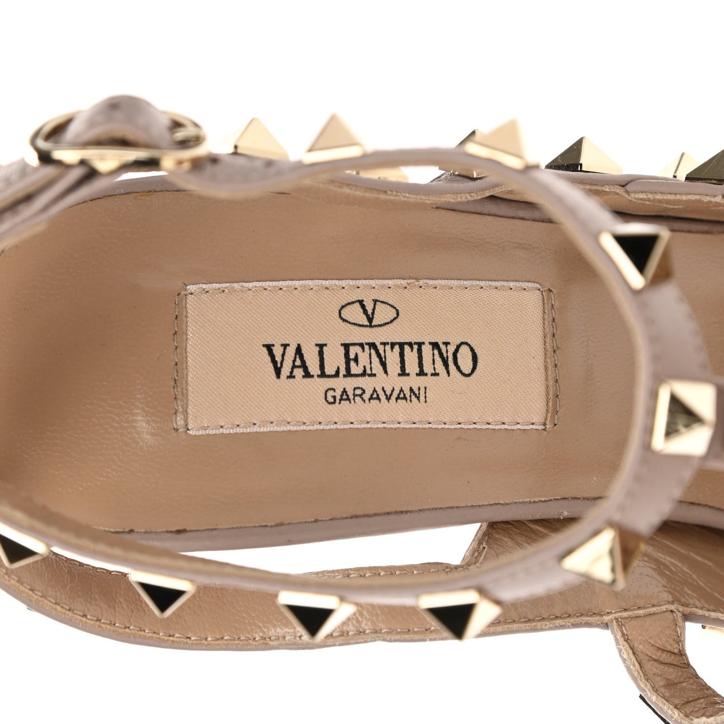 Patent Rockstud Ankle Strap 100mm Pumps 36 Poudre