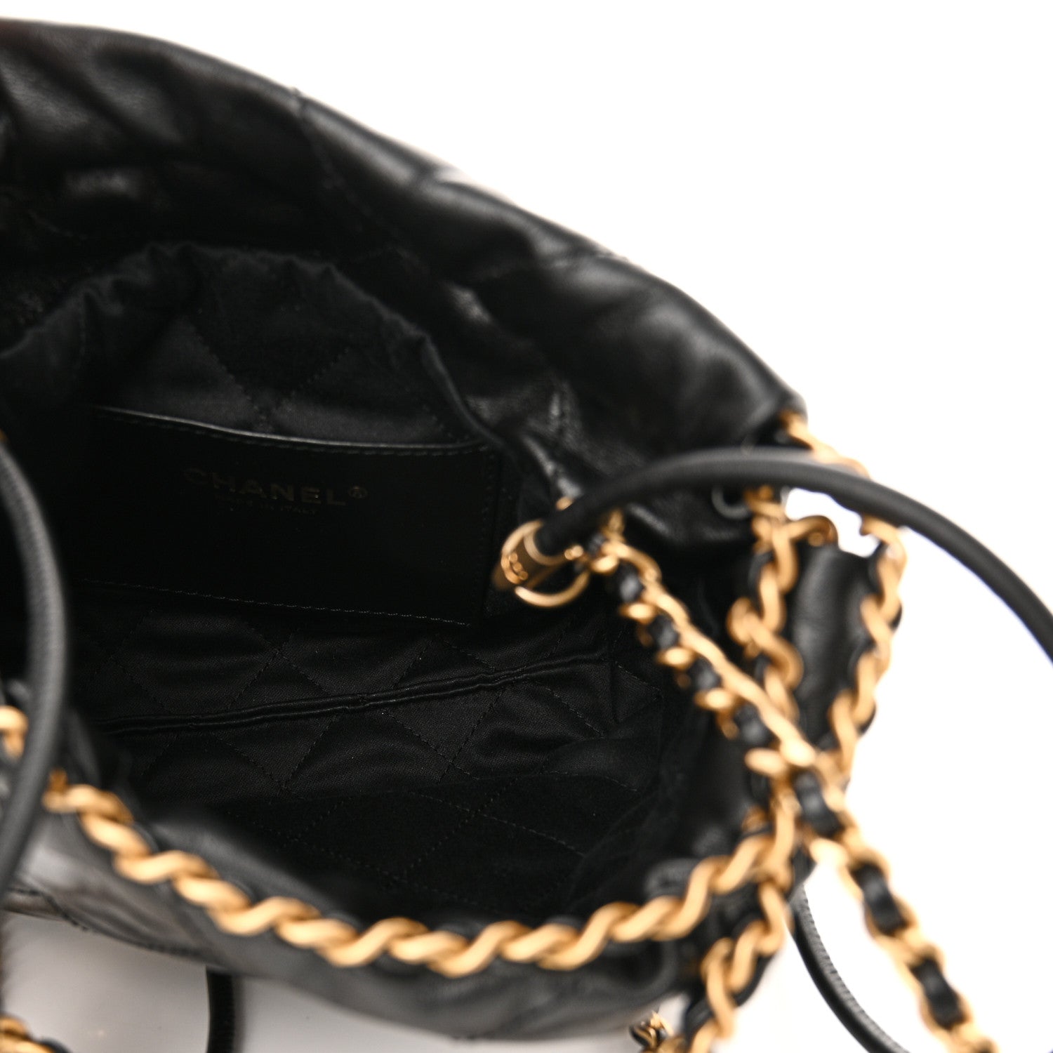 Chanel Shiny Calfskin Quilted Mini Chanel 22 Black 5 of 10