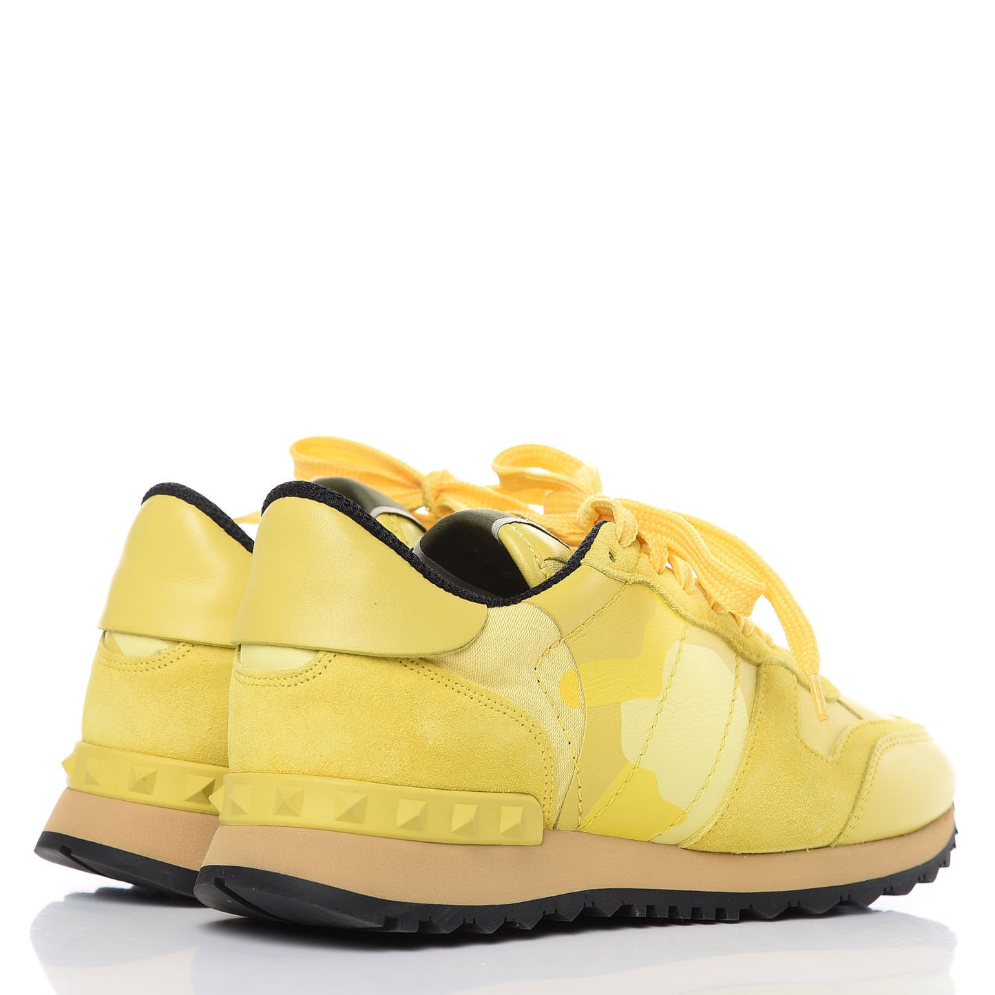 Nappa Suede Camouflage Womens Rockrunner Sneakers 37 Naples Yellow