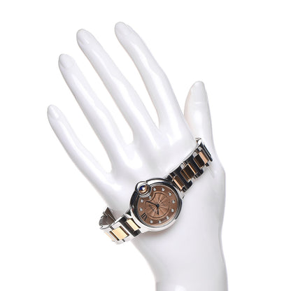 Cartier Stainless Steel 18K Pink Gold Diamond 33mm Ballon Bleu De Cartier Automatic Watch Champagne 2 of 9