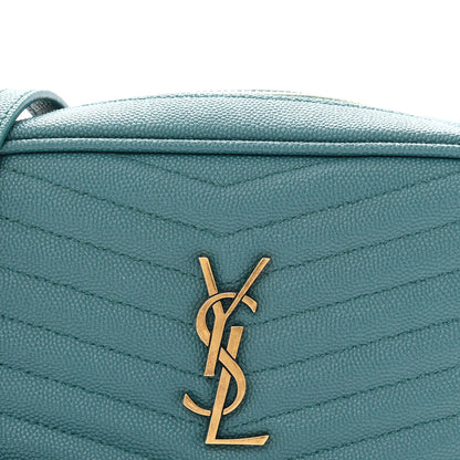 Saint Laurent Grain De Poudre Matelasse Monogram Mini Lou Camera Bag Blue Vert 8 of 12