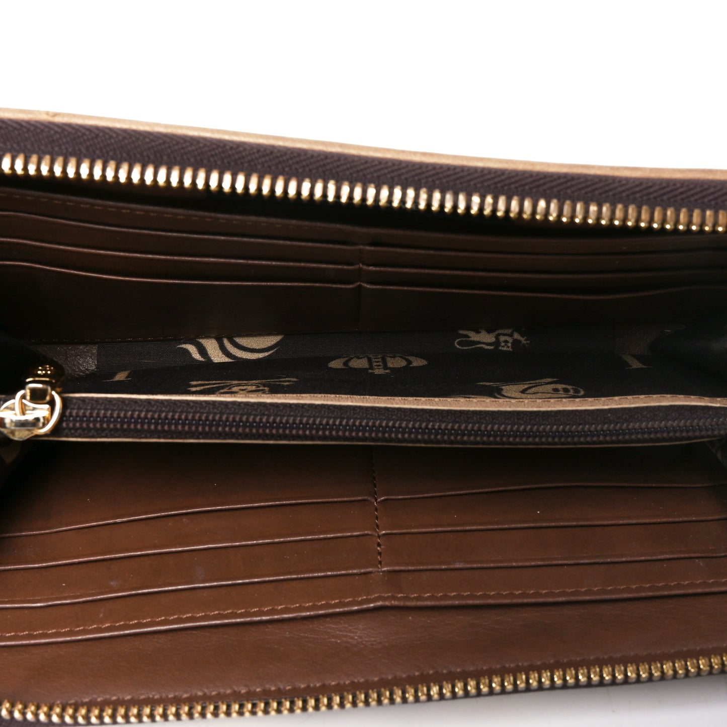 Visetos Leopard Print Zip Around Wallet Beige