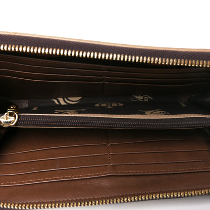 MCM Visetos Leopard Print Zip Around Wallet Beige 4 of 7