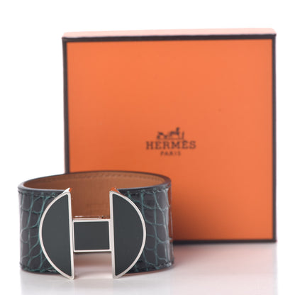 Hermes Shiny Alligator 2002 Bracelet T2 Vert Cypress 7 of 7