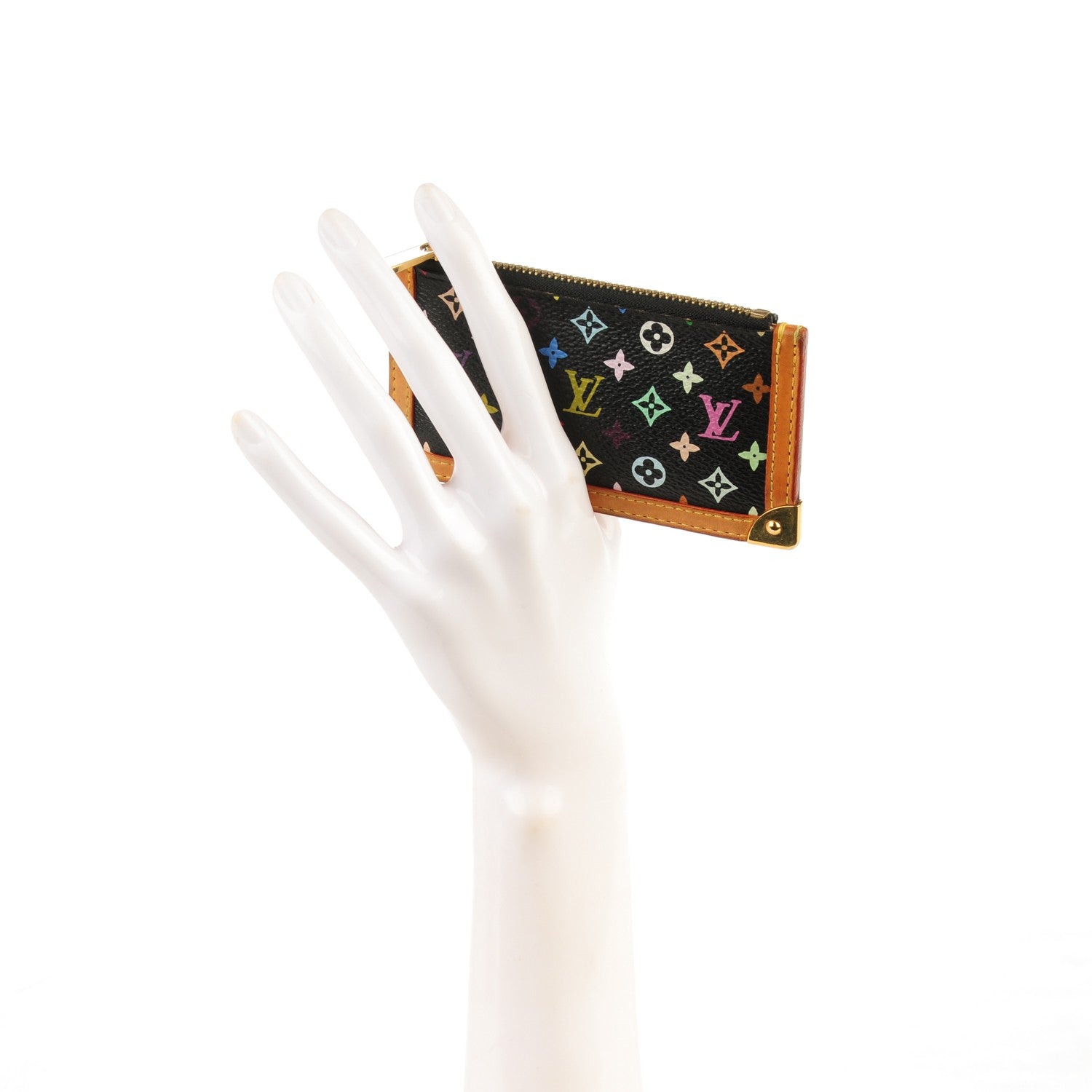 Louis Vuitton Monogram Multicolor Key Pouch Black 2 of 8