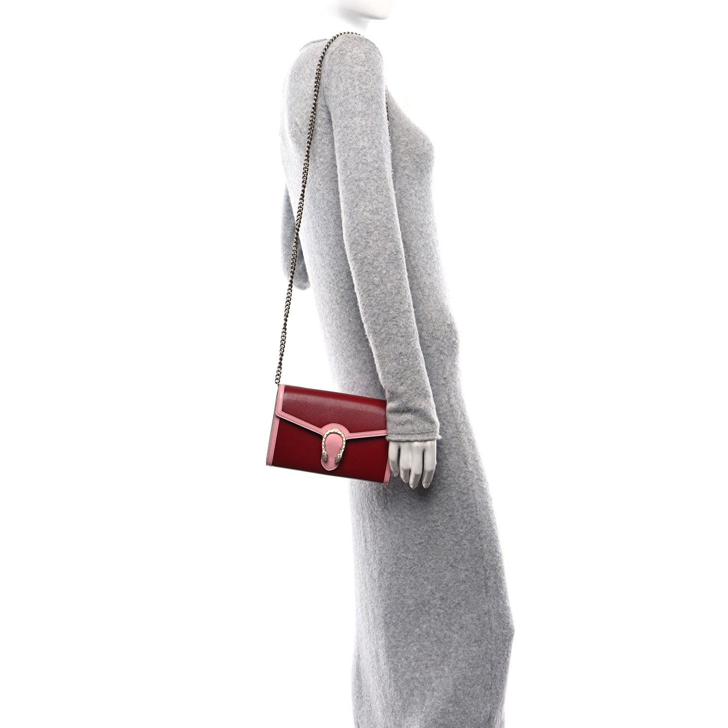 Gucci Azalea Calfskin Enamel Mini Dionysus Chain Wallet New Cherry Red Wild Rose Off White 2 of 11