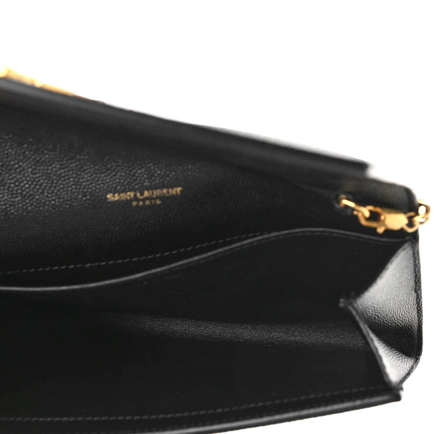 Saint Laurent Grain De Poudre Monogram Uptown Chain Wallet Black 6 of 9