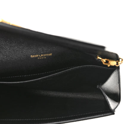 Saint Laurent Grain De Poudre Monogram Uptown Chain Wallet Black 6 of 9
