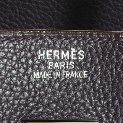 Hermes Taurillon Clemence Birkin 35 Raisin 7 of 10