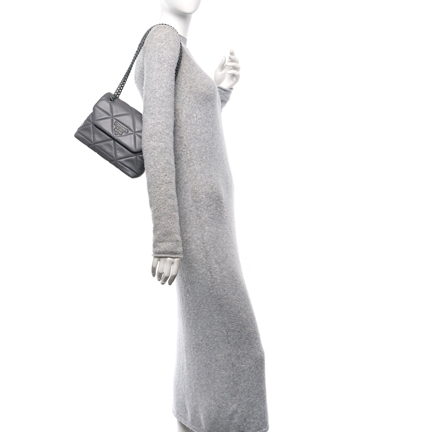 Prada Nappa Triangle Stitched Small Spectrum Bag Marmo 2 of 9