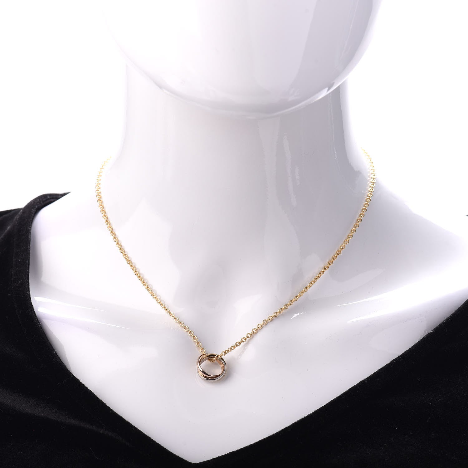 Cartier 18K Pink Yellow White Gold Baby Trinity Pendant Necklace 2 of 5