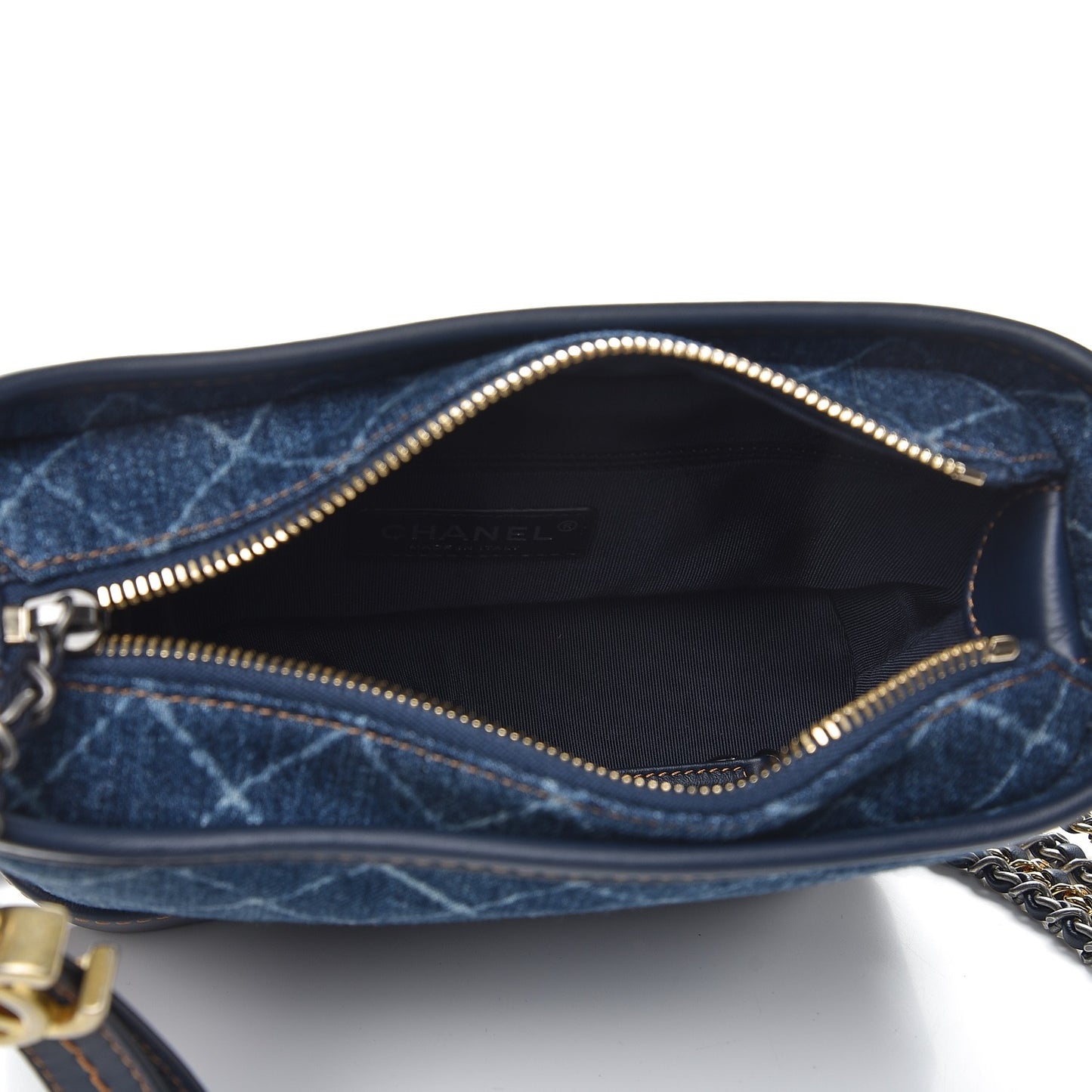 Denim Calfskin Small Gabrielle Hobo Blue