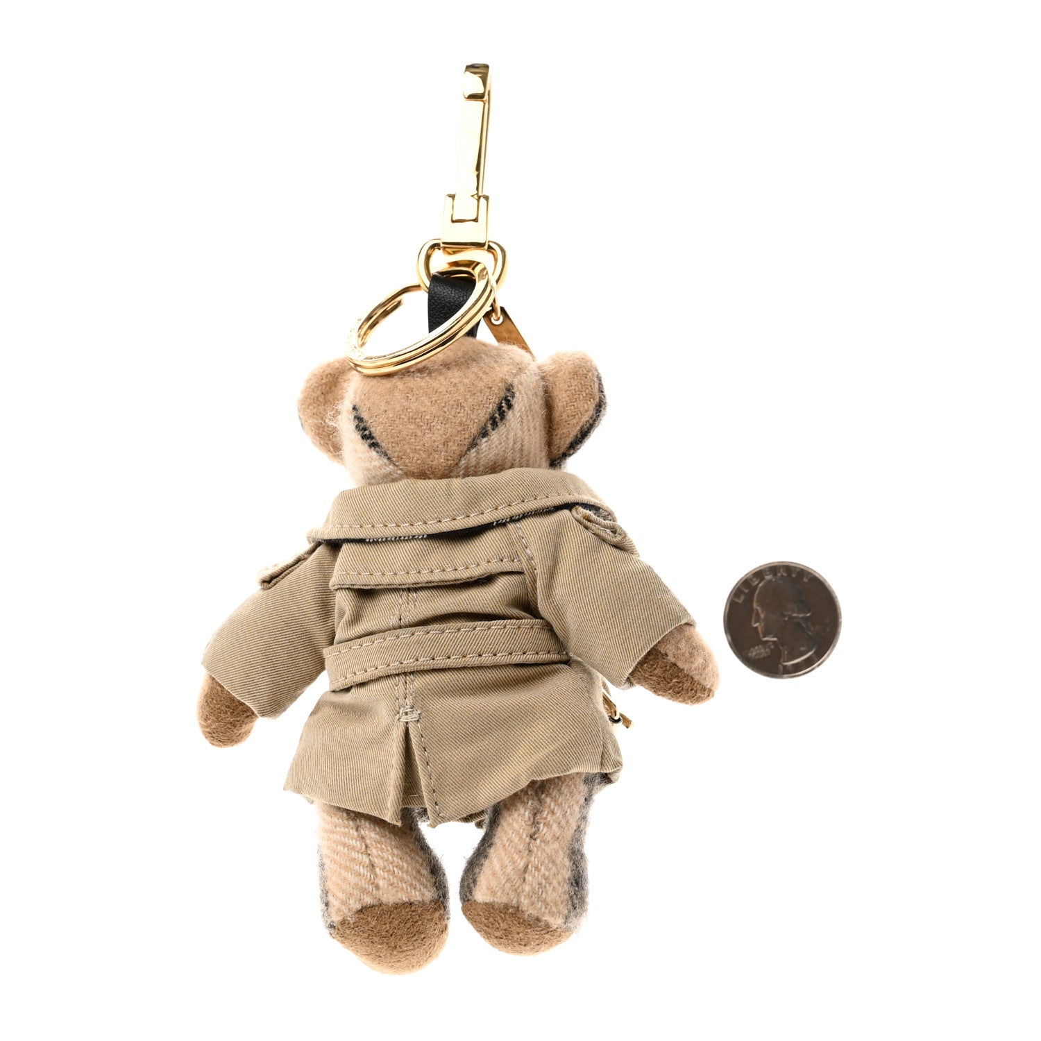 Burberry Cashmere Thomas Trench Teddy Bear Keychain Charm Camel 2 of 3