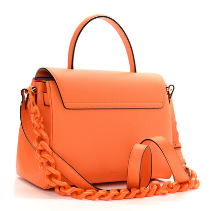 Versace Grained Calfskin Medium La Medusa Bag Orange 3 of 9