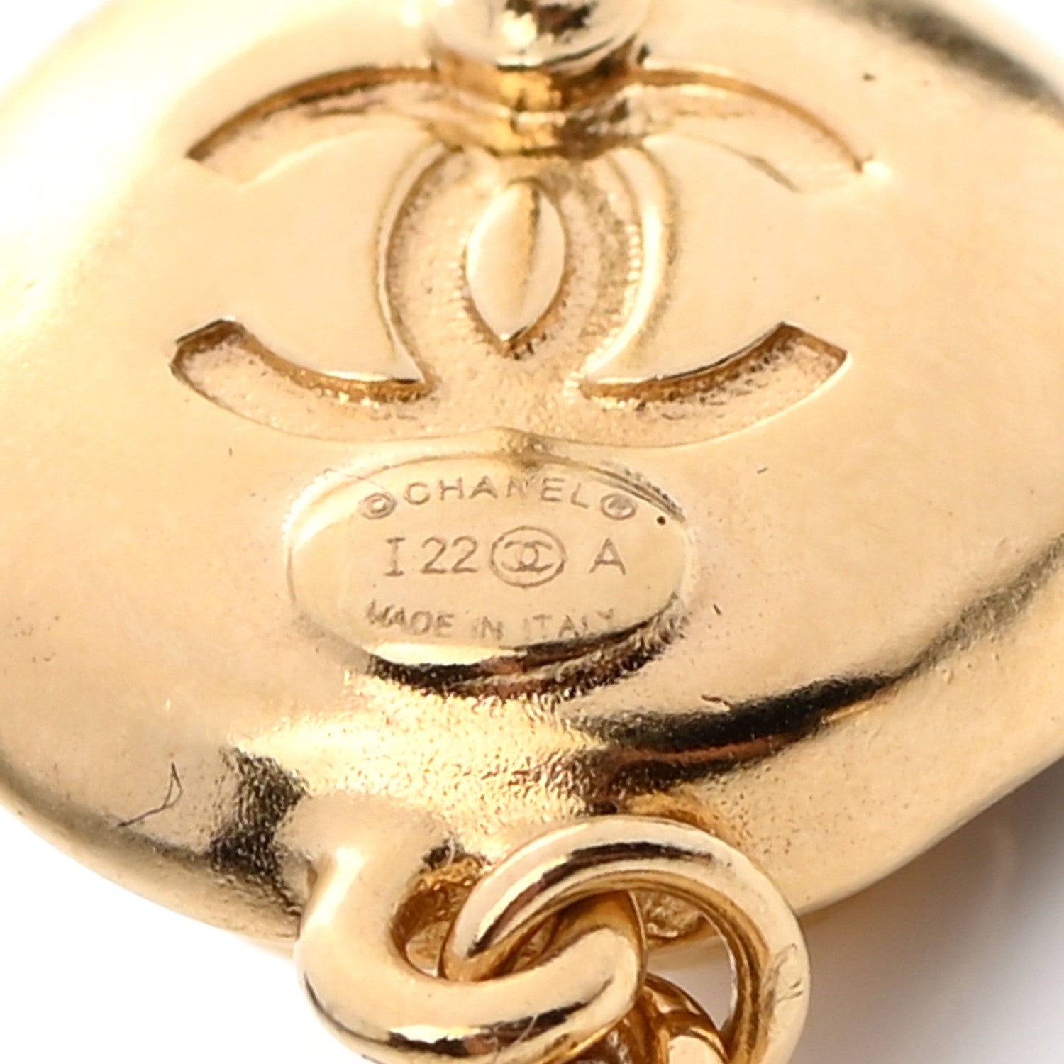 Chanel Metal Lambskin Camellia CC Drop Earrings Gold Black 4 of 5