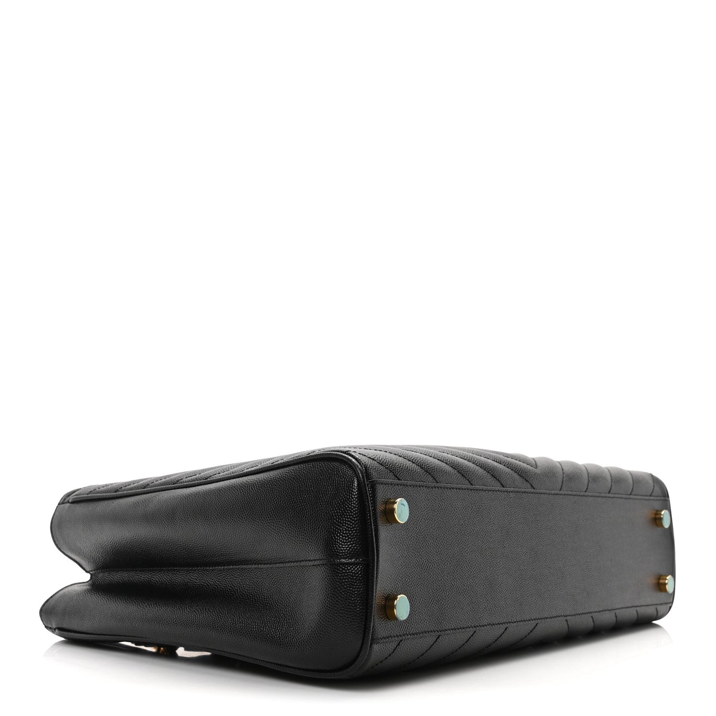 Grain De Poudre Matelasse Chevron Monogram Shopping Bag Black