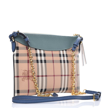 Burberry Haymarket Check Derby Peyton Crossbody Clutch Bag Eucalyptus Green 3 of 6