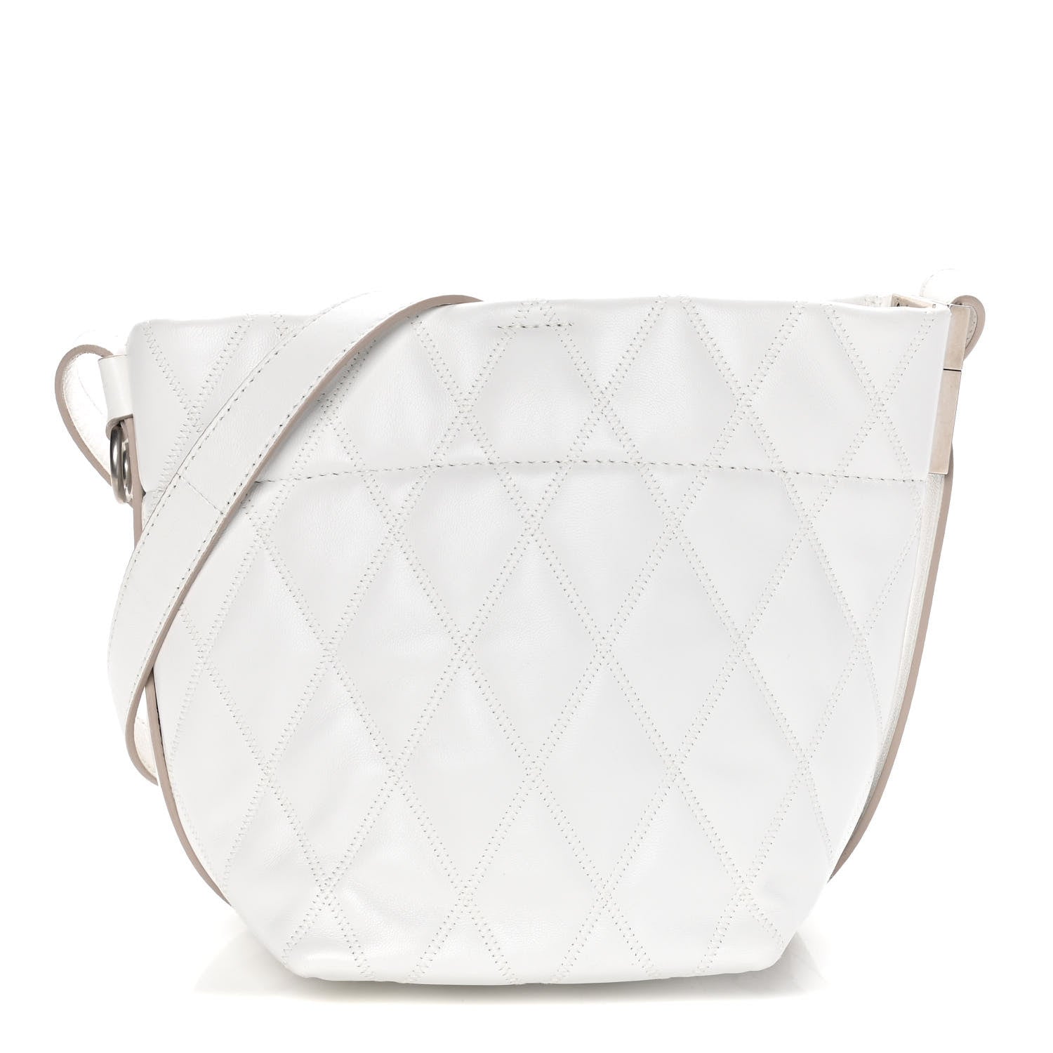 Givenchy Lambskin Quilted Mini GV Bucket Bag White 1 of 8