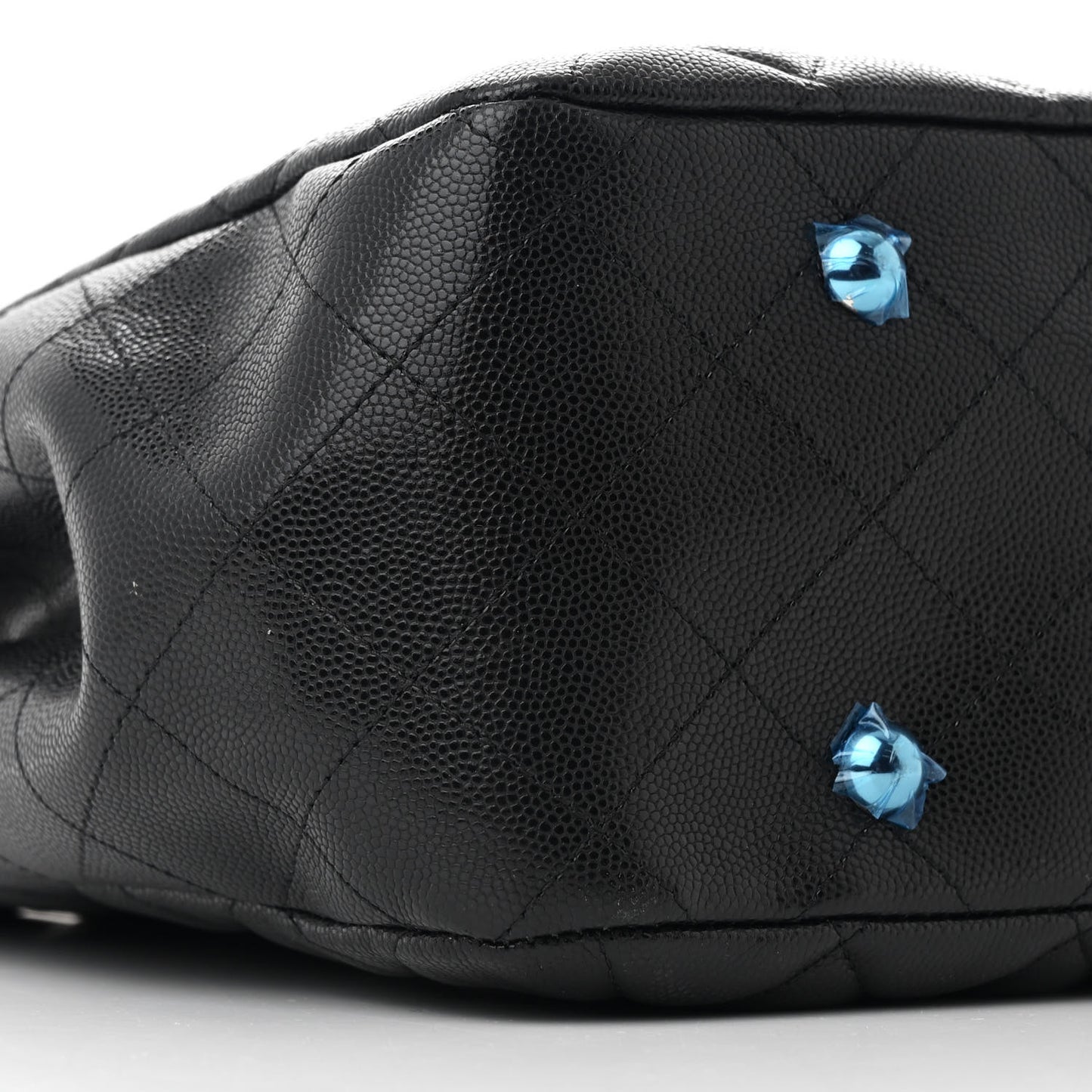 Caviar Quilted Large Shopping Tote Black